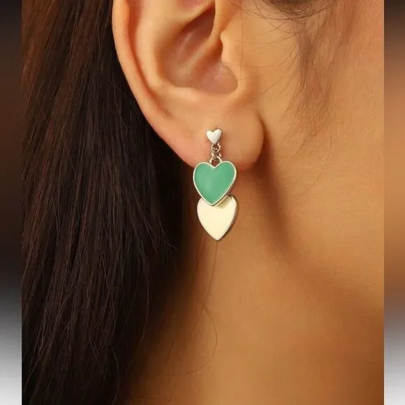 Heart Drop Earrings #1737 - Picture 1 of 4